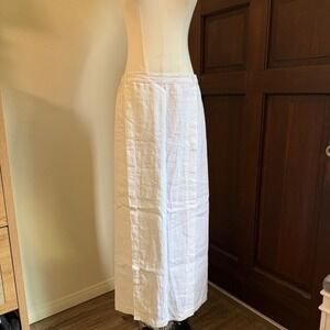 Shirin Guild Linen Skirt Maxi Modern Minimalist | White | Size Medium